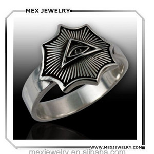 Sun Face Freemason the Eye of Providence all-seeing eye Illuminati ring