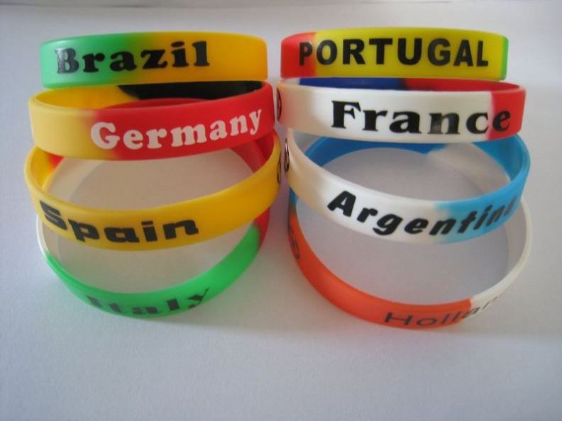 2023 Soccer Wristband Custom Country World Flag Silicone Bracelet for National Football Supporters Fans Souvenir Gifts