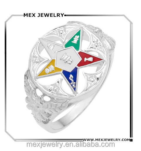 Ladies 925 Sterling Silver Masonic Freemason Eastern Star Ring