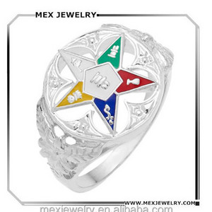 Ladies 925 Sterling Silver Masonic Freemason Eastern Star Ring