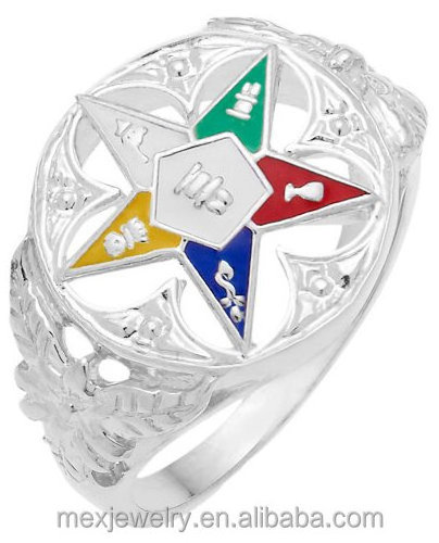 Ladies 925 Sterling Silver Masonic Freemason Eastern Star Ring