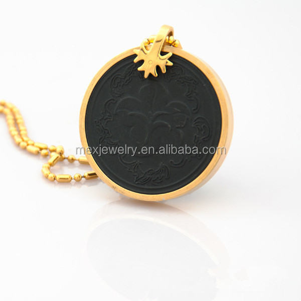 Gold plating stainless steel round 100% genuine quantum science scalar energy pendant