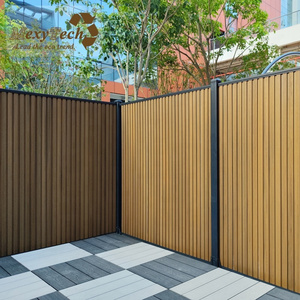 Composite wooden wpc yard slat fencing wood plastic privacy villa screen fence panel