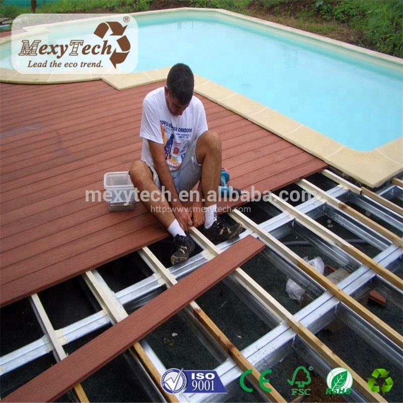 new  wood plastic composite exterior decking wood texture swimming pool engineered flooring