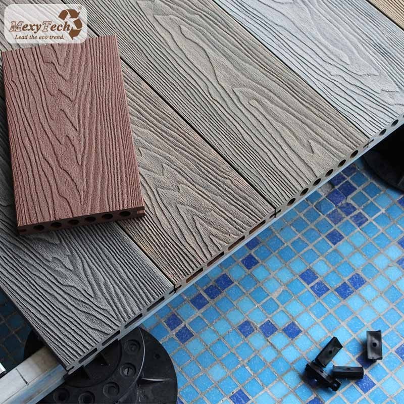 recycled plastic waterproof wood 3d wood-texture outdoor wpc decking for outdoor