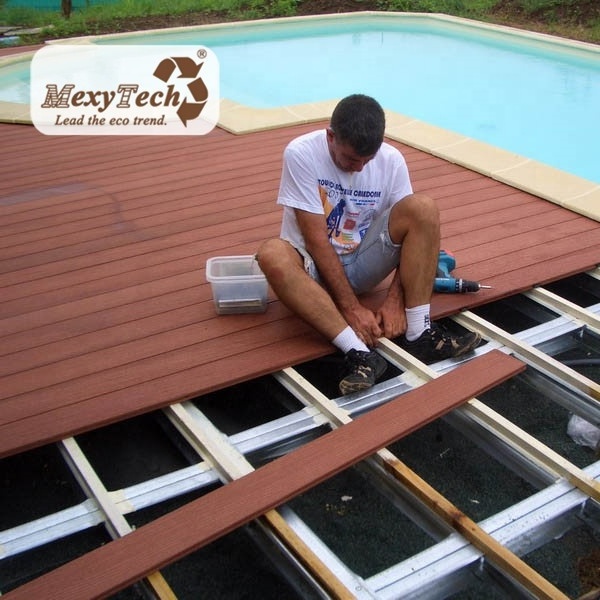 Marine cheap prices Recyclable eco wpc decking wholesale Hollow wood texture composite floor board  decking discontinued