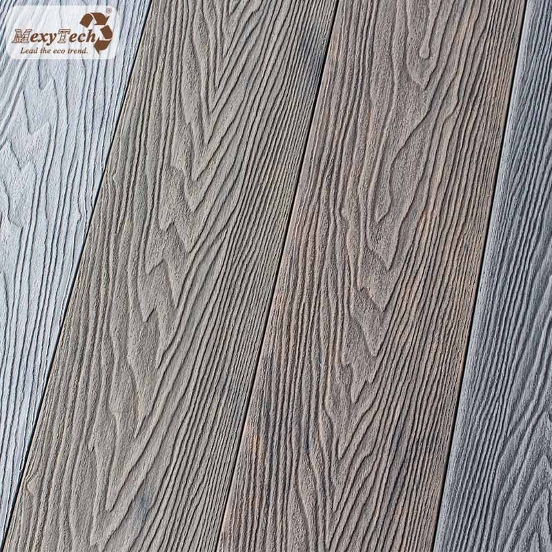 Outside floor decking outdoor 3d Co-extrusion wood plastic composite decking