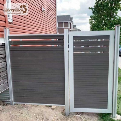 Wpc slats composite panels garden fence with gate