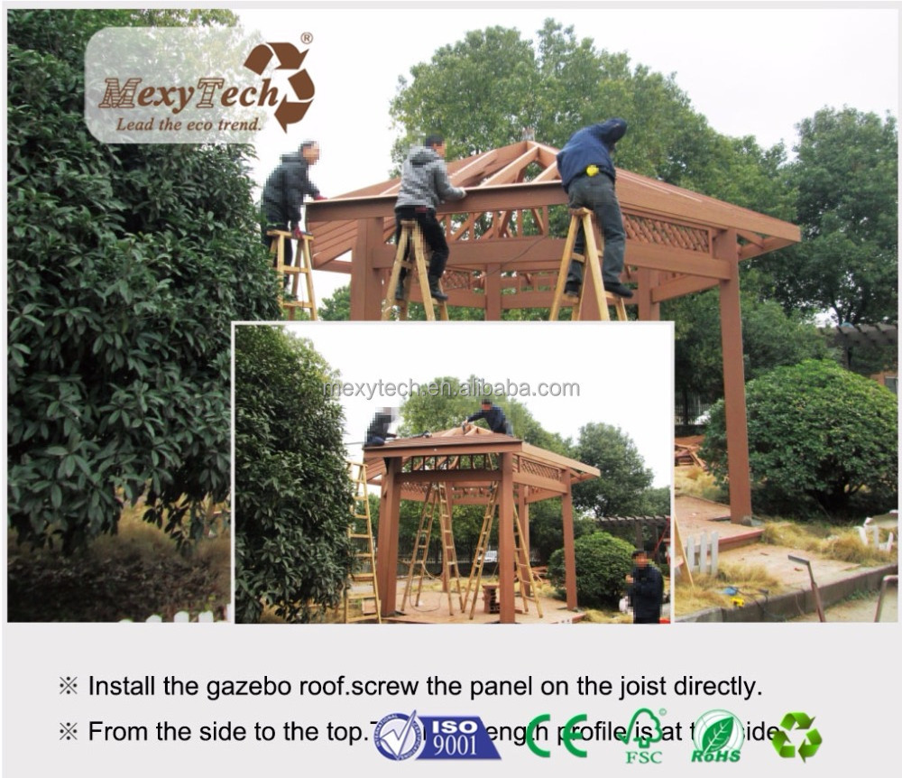 Foshan wooden plastic composite outdoor WPC garden gazebo