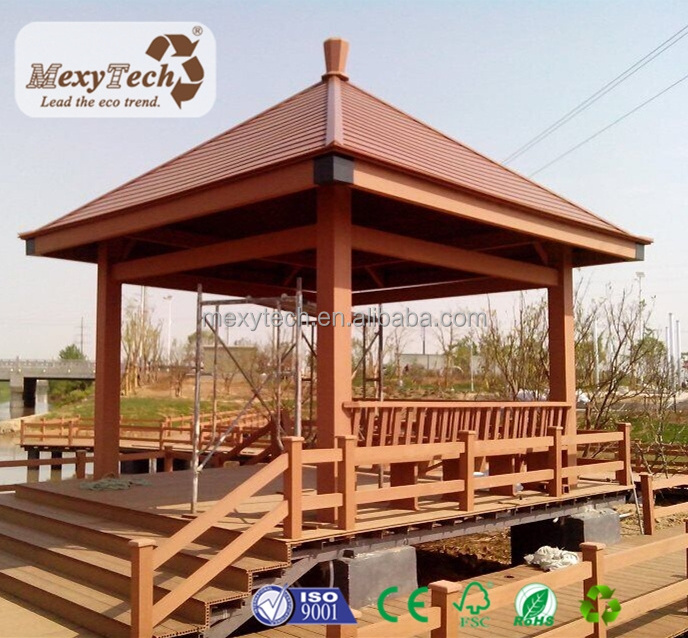 Foshan wooden plastic composite outdoor WPC garden gazebo