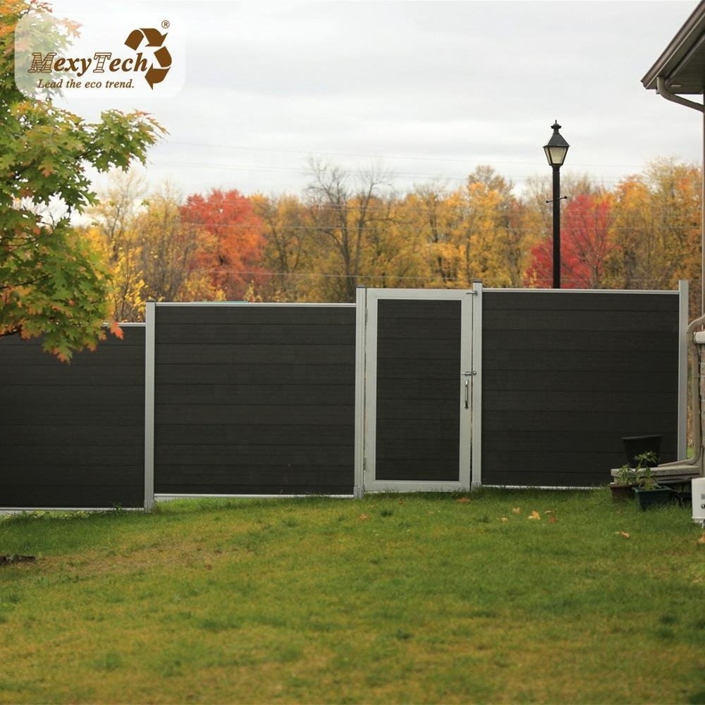 Foshan MexyTech wood plastic composite wpc panels outdoor fence with aluminum post