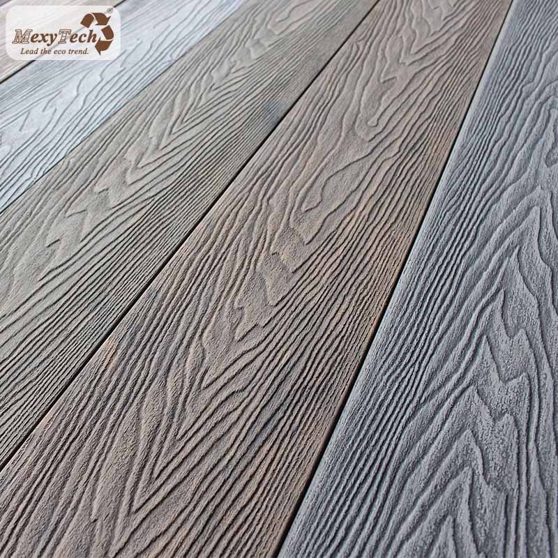 recycled plastic waterproof wood 3d wood-texture outdoor wpc decking for outdoor