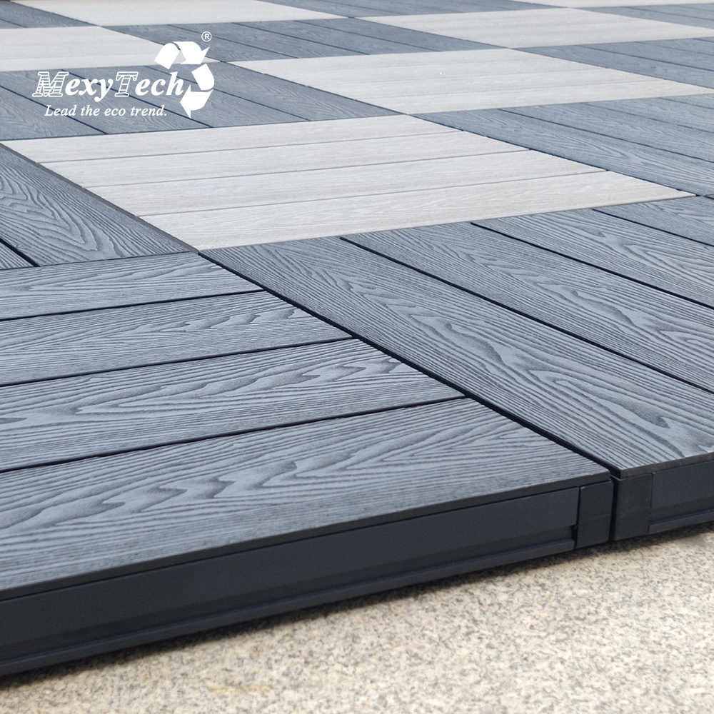 MexyTech No Tools Needed Floor Decking Outdoor Composite Wood Tiles For Patio WPC