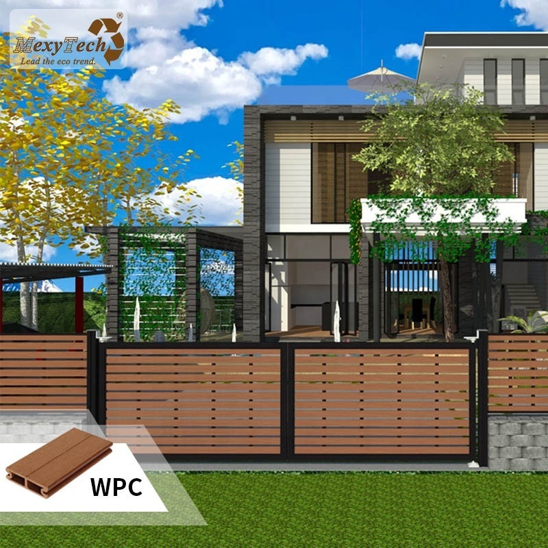 wpc composite wood fence Double Swing Gate