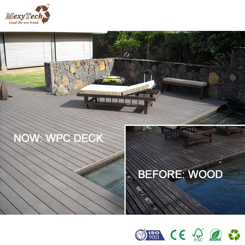 MexyTech  groove plastic lumber decking wood plastic composite wpc timber  decking