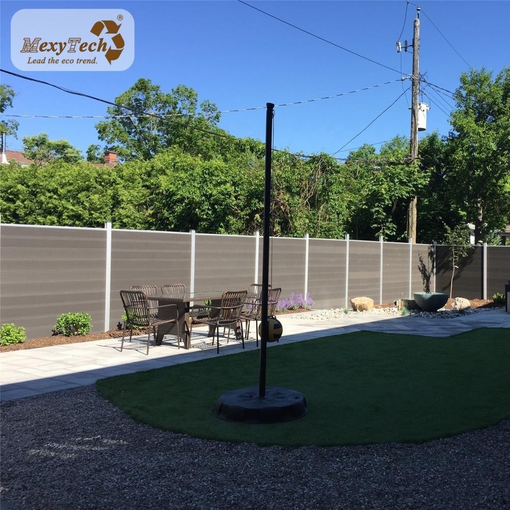 Foshan MexyTech wood plastic composite wpc panels outdoor fence with aluminum post