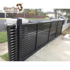 Coffee /dark gray wpc fence panel gate for garden with aluminum post