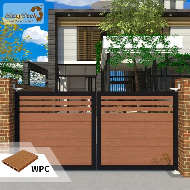 wpc composite wood fence Double Swing Gate