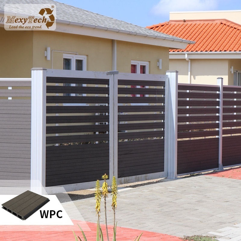 Outdoor Automatic swing gate with Motor WPC Aluminum Double Door