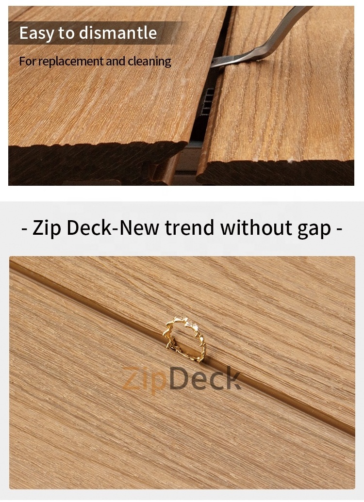 Easy to install & replace Solid decking Co-extrusion Wpc composite Decking boards flooring