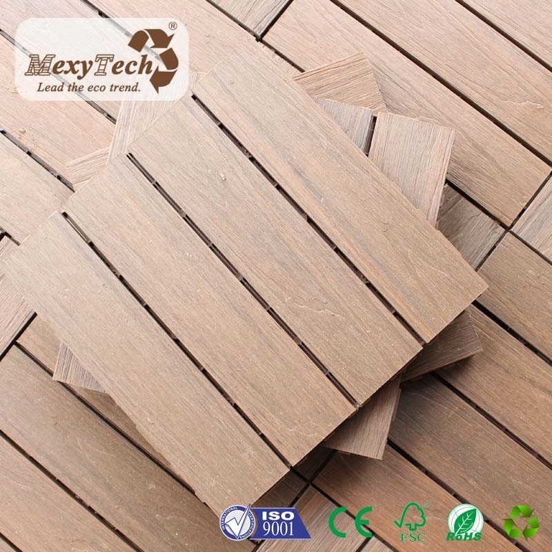 non-slip wood plastic outdoor deck interlocking plastic balcony floor tiles