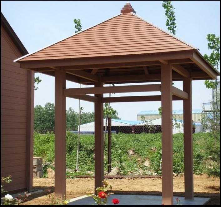 waterproof chinese style outdoor garden composite wood wpc gazebo