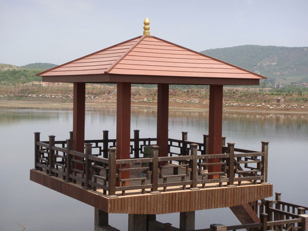 waterproof chinese style outdoor garden composite wood wpc gazebo