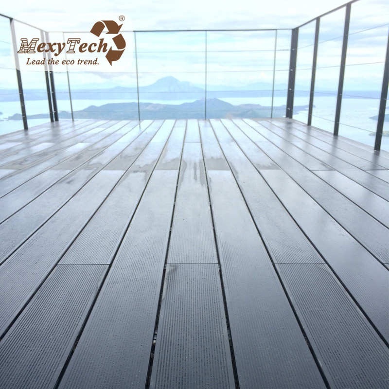 Anti-uv bamboo plastic composite deck cheap price hollow wpc decking