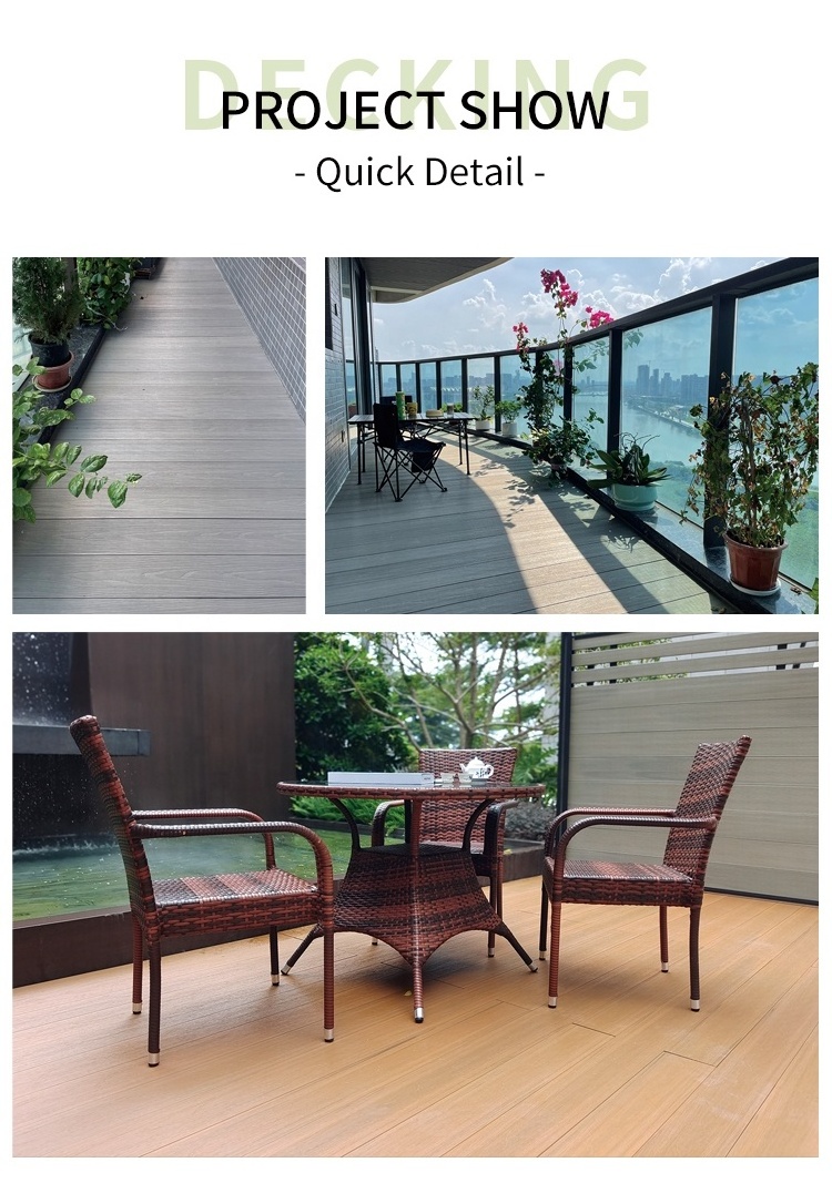 Outdoor decking boards No seam design engineering flooring Wood Plastic Composite Decking flooring Wpc Decking