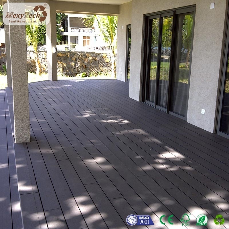 Anti-uv bamboo plastic composite deck cheap price hollow wpc decking