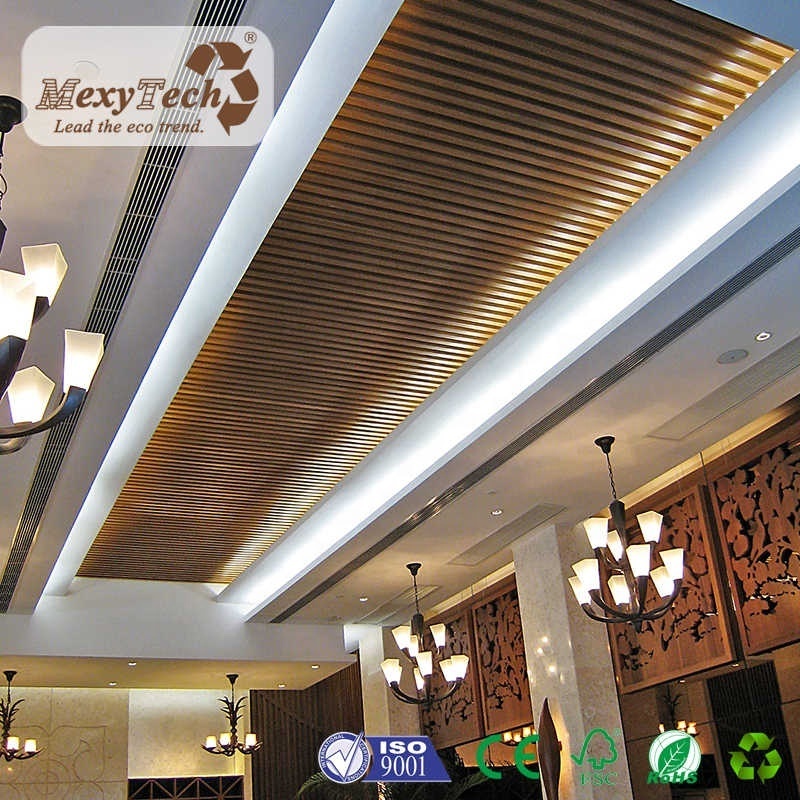 composite plastic wood acoustic hotel drop ceiling indoor luxury wpc decorative ceiling panel board