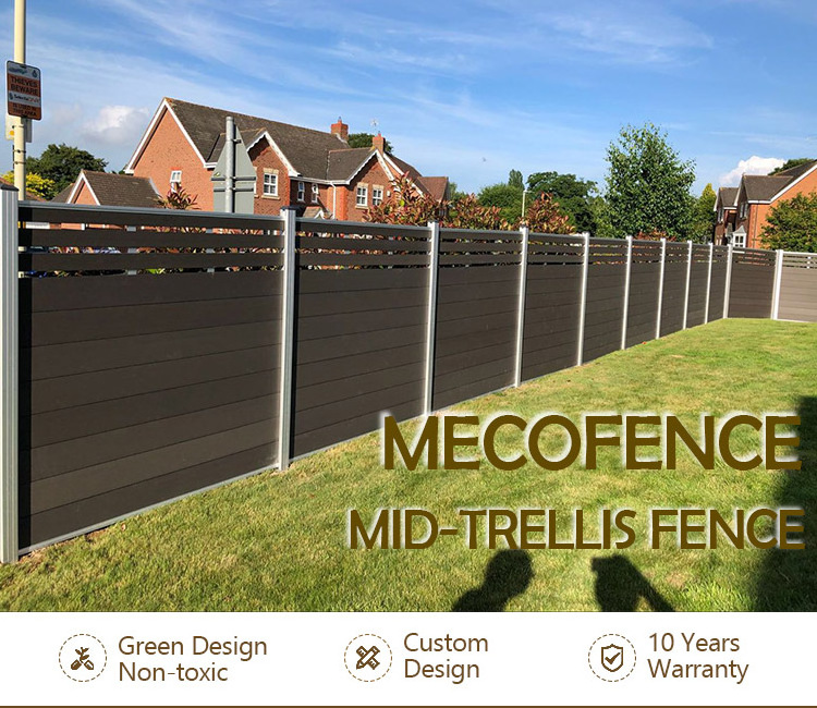 Mexytech aluminium fence post wood plastic composite fence panels wpc garden fence