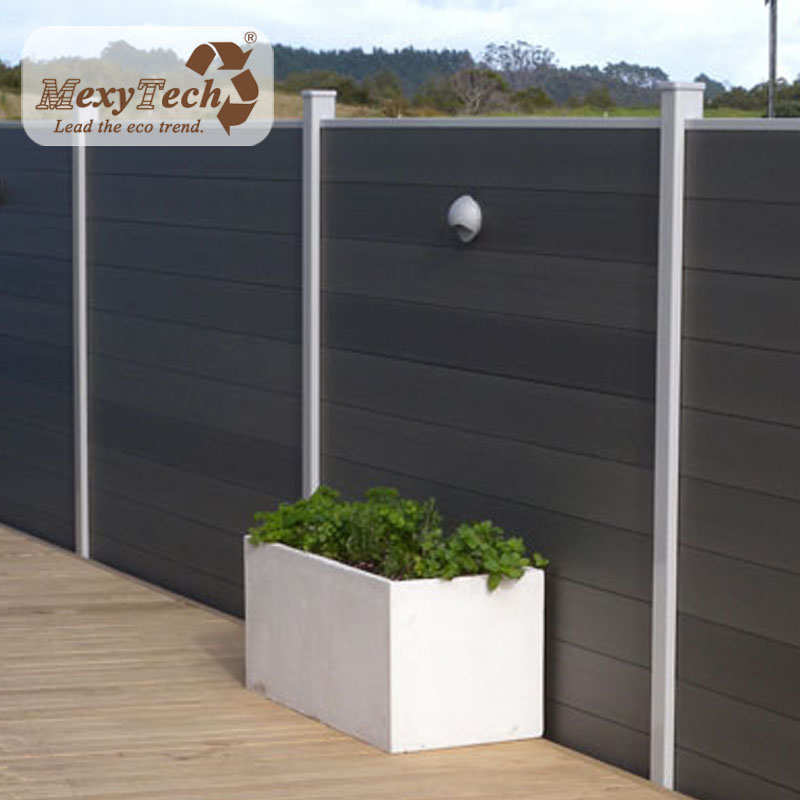 Mexytech aluminium fence post wood plastic composite fence panels wpc garden fence