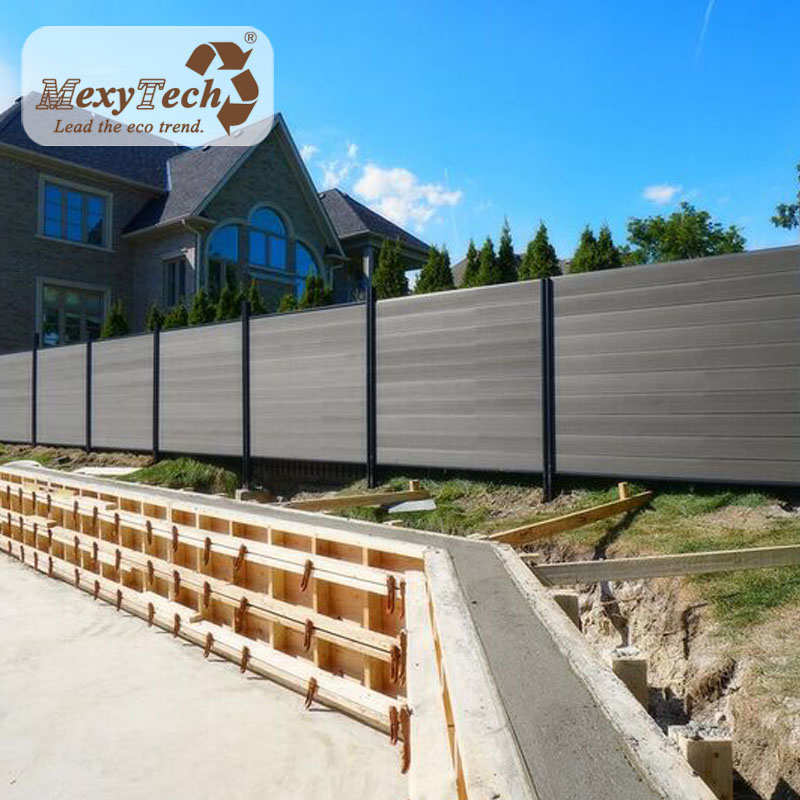 Mexytech aluminium fence post wood plastic composite fence panels wpc garden fence