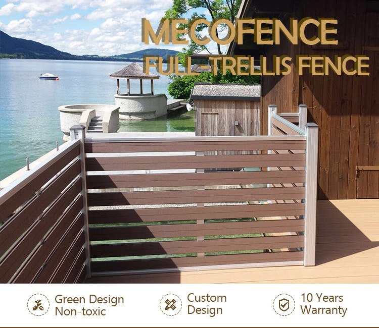 Mexytech aluminium fence post wood plastic composite fence panels wpc garden fence