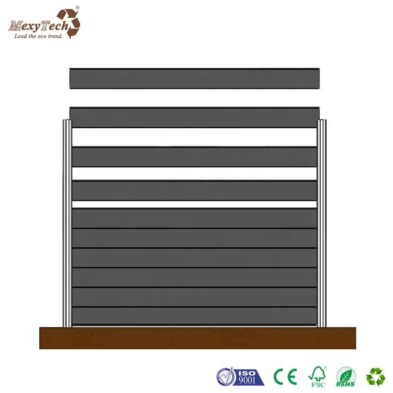 black modern fence aluminum wooden garden vinyl fence for villa