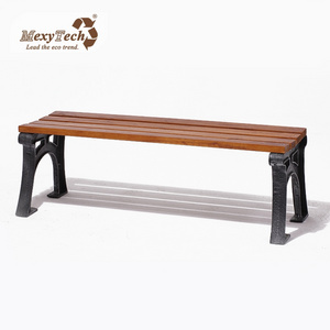 Wholesale sturdy decorative 2 seater outdoor bench aluminum leg armless wpc garden bench