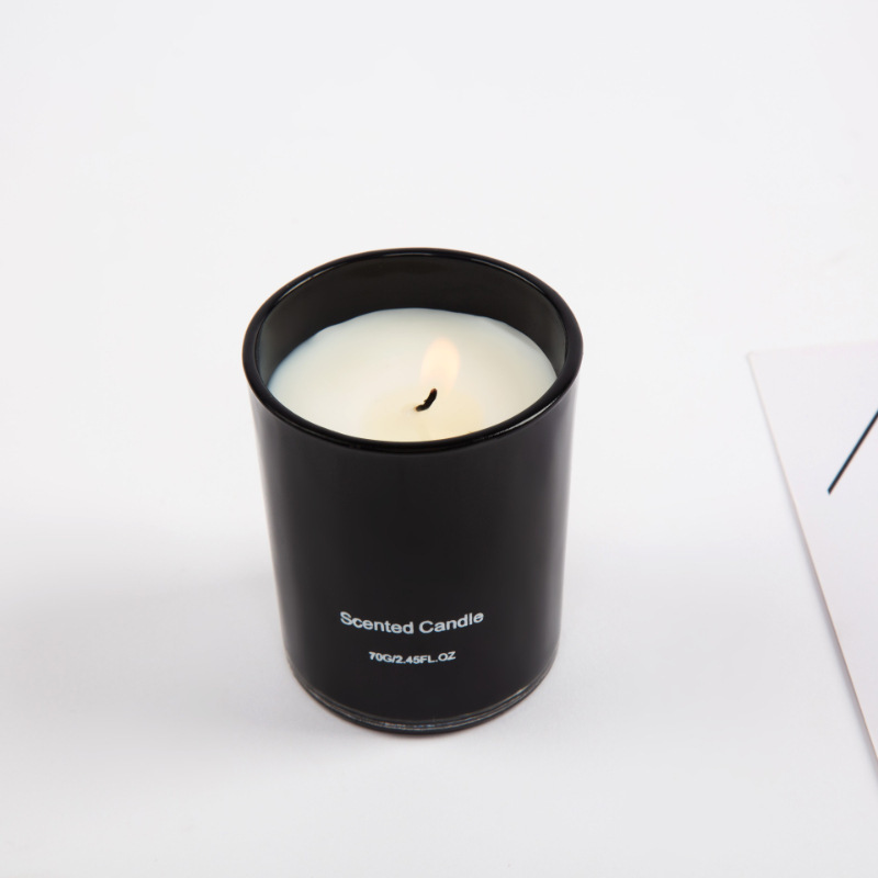 OEM Luxury Custom Logo Vanilla 70g Soy Wax Glass Aromatherapy Scented Candles Hot Sale