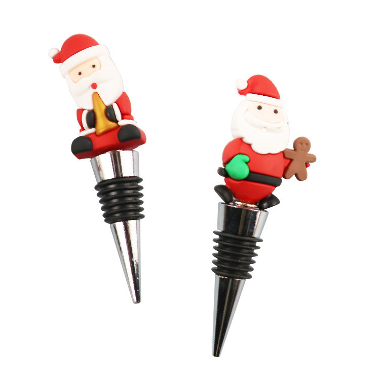 Custom Wholesale Christmas Ornaments Decorations Wine Bottle Stopper for Wine Cork