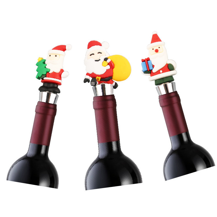 Custom Wholesale Christmas Ornaments Decorations Wine Bottle Stopper for Wine Cork