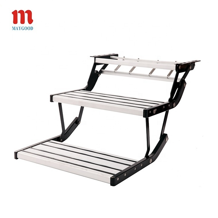 MAYGOOD Aluminum alloy  antiskid manual rv steps and folding steps for motorhome