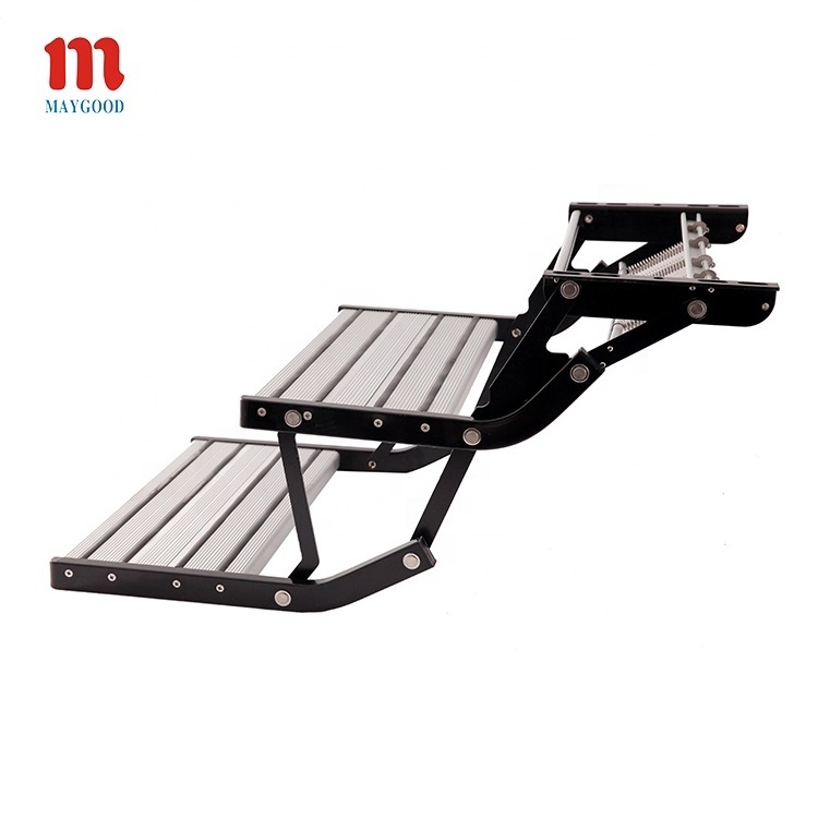 MAYGOOD Aluminum alloy  antiskid manual rv steps and folding steps for motorhome