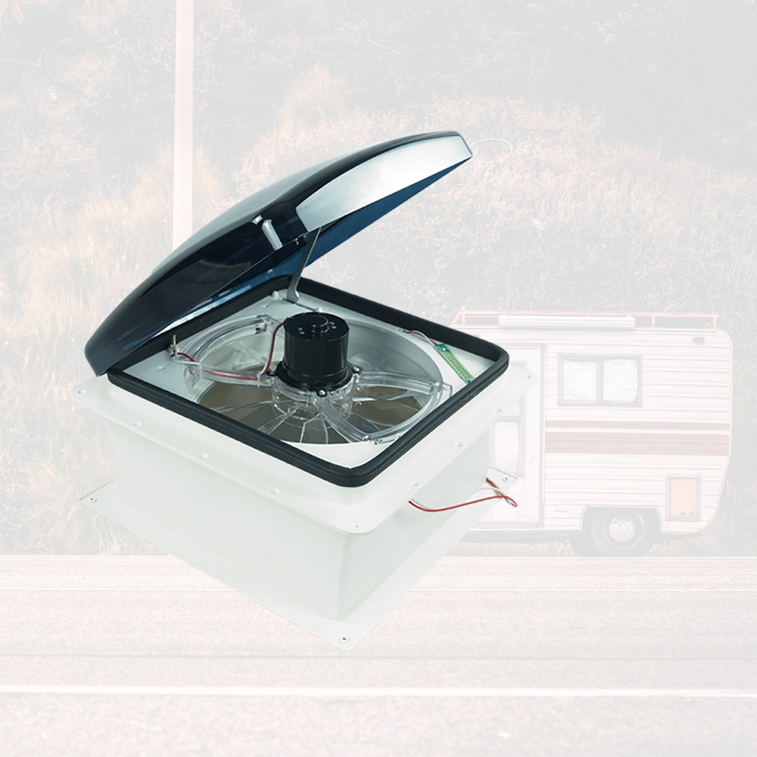 RV caravan roof hatch 360*360mm  high quality engineering plastic top cover with E-mark caravan roof fan