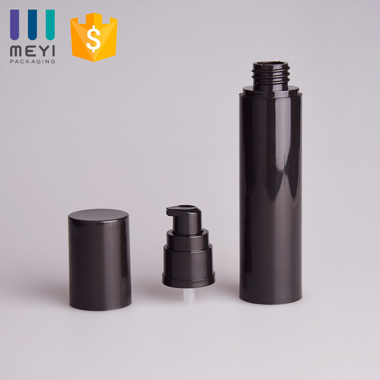 wholesales 20ml black airless pump cosmetic lotion plastic bottles