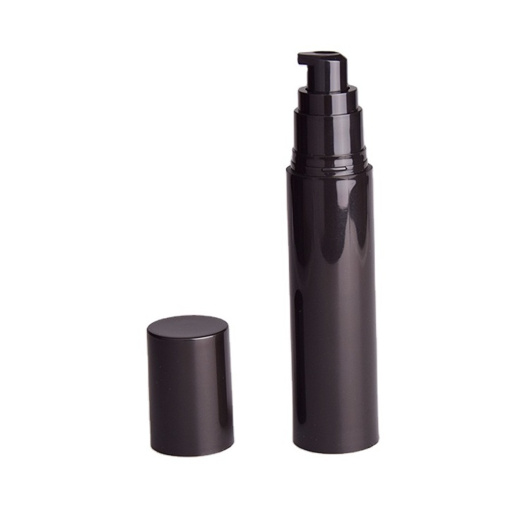 wholesales 20ml black airless pump cosmetic lotion plastic bottles