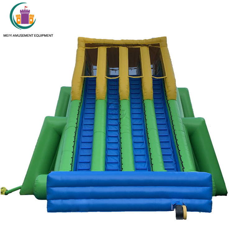 Four Lanes Giant Inflatable Slides Outdoor Adults Inflatable Water Slides Long Slip And Slide