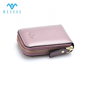 Fashion premium good cowhide small genuine leather card holder women wallet purse