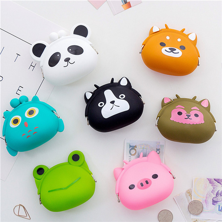 Wholesale Top-quality Cartoon Animal Silicone Mini Coin Bag Candy Color Wallet Female Change Bag Key Pouch Portable Coin Purse