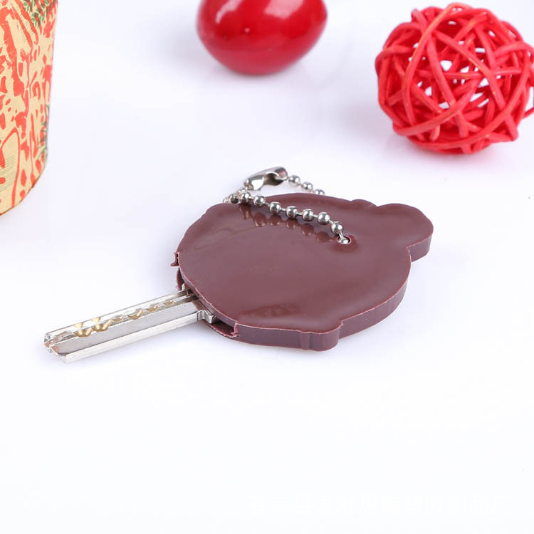 OEM Factory Wholesale Creative Cartoon Cute Animal Rubber Soft PVC Key Cover Adhesive Key Protector Cover