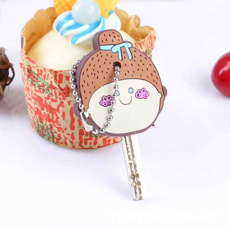 OEM Factory Wholesale Creative Cartoon Cute Animal Rubber Soft PVC Key Cover Adhesive Key Protector Cover